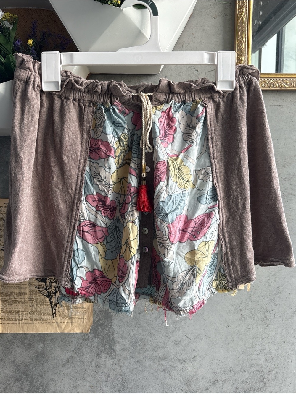 Free People skirt with Multicolor Floral Front Panel
